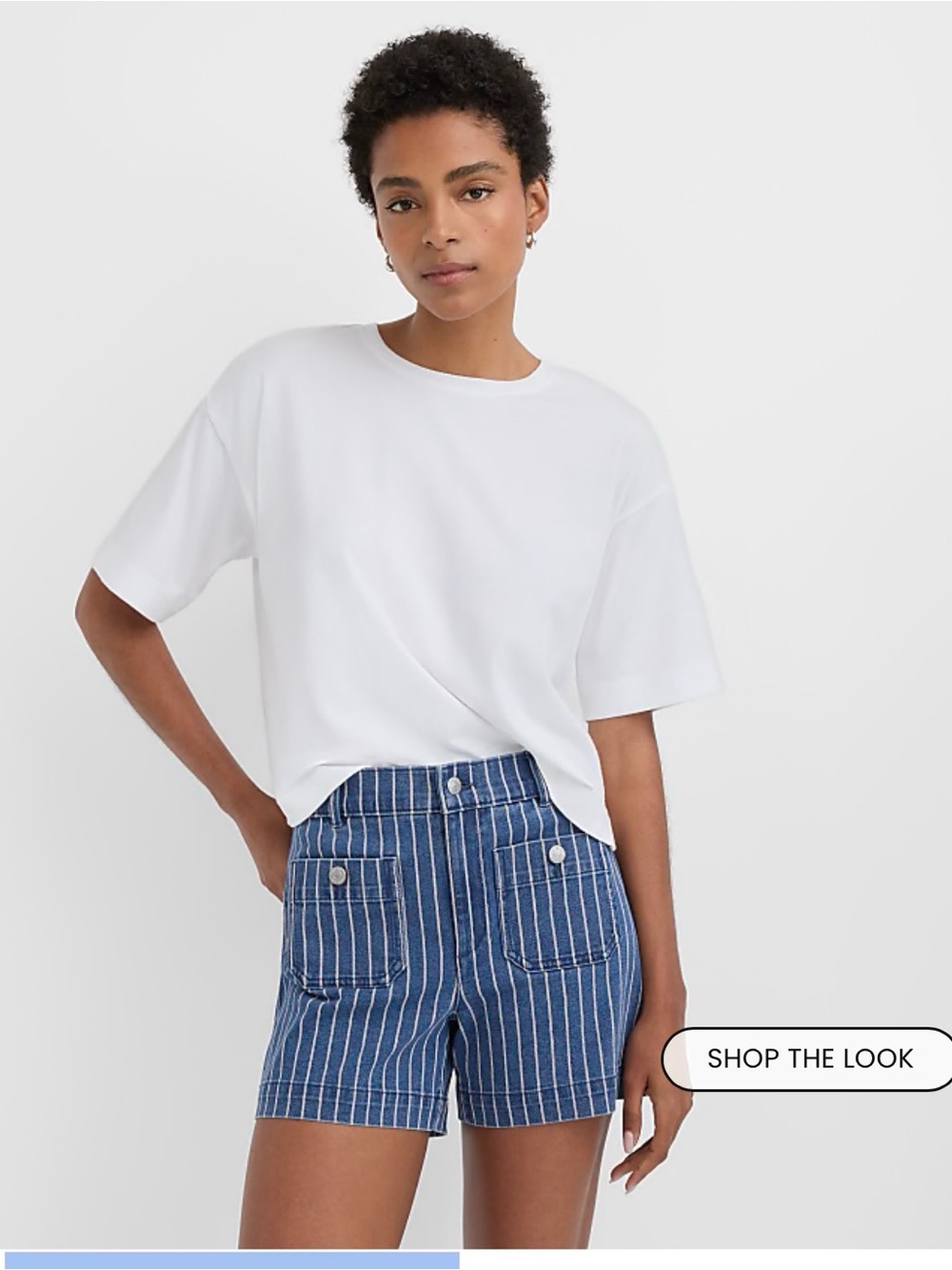 LOFT White Short Sleeve Crewneck Tee